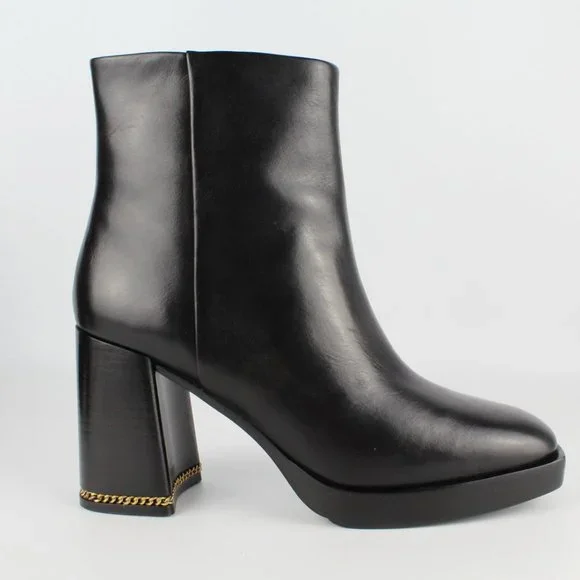 New TORY BURCH Ruby High Block Heel Leather Booties